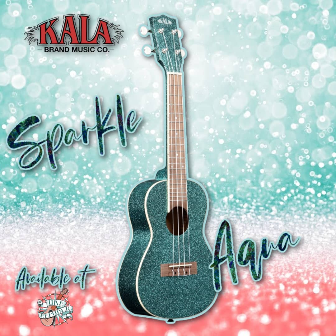 Kala KA-SPRK-AQUA Rhapsody In Blue Sparkle Gloss Concert Ukulele | UKE  Republic