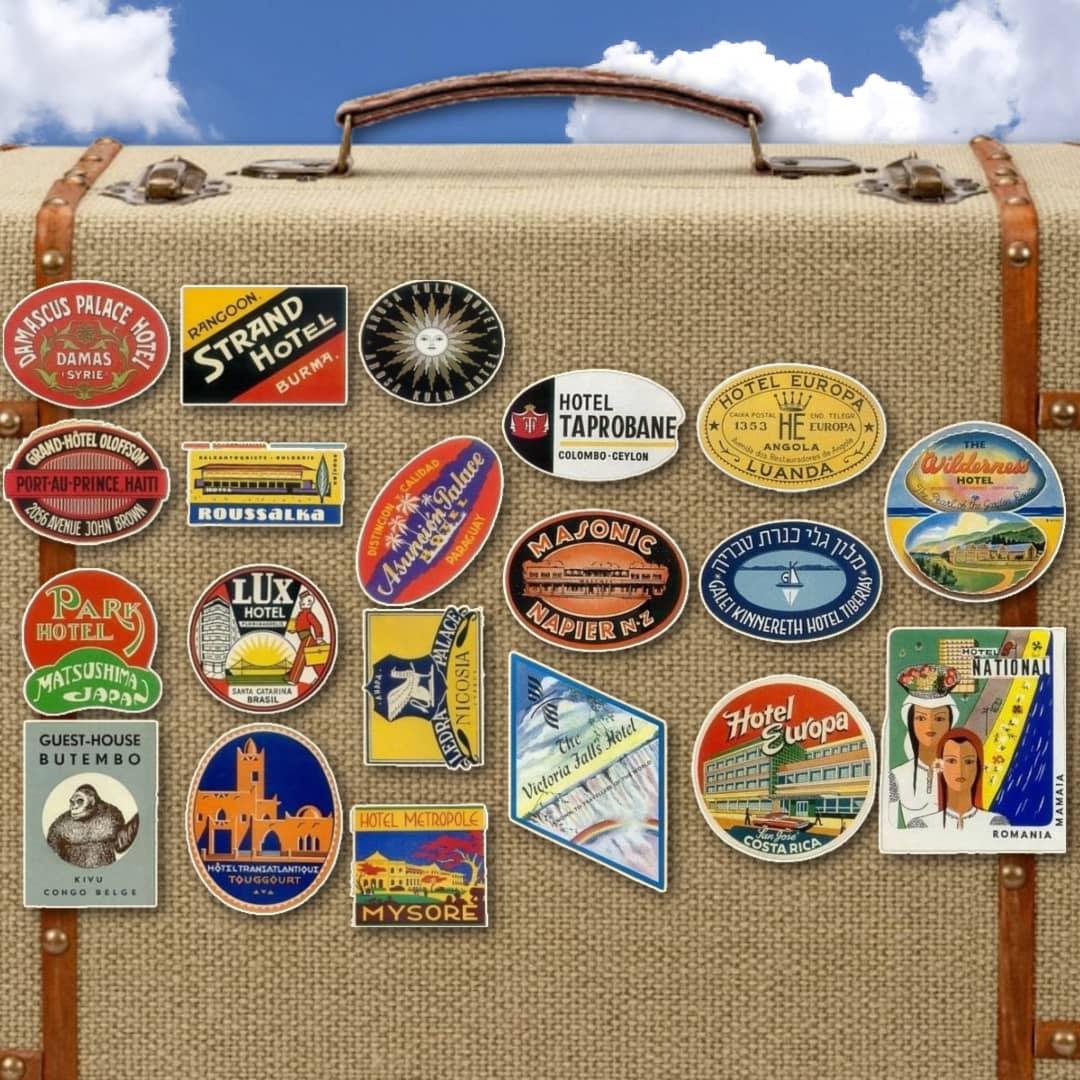 EXOTIC DESTINATIONS Vintage Travel Stickers